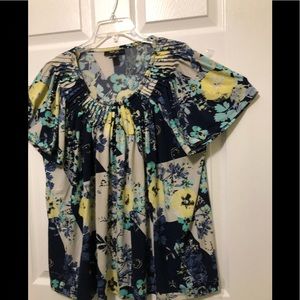 Shades of Blue and Green polyester/spandex top 3X